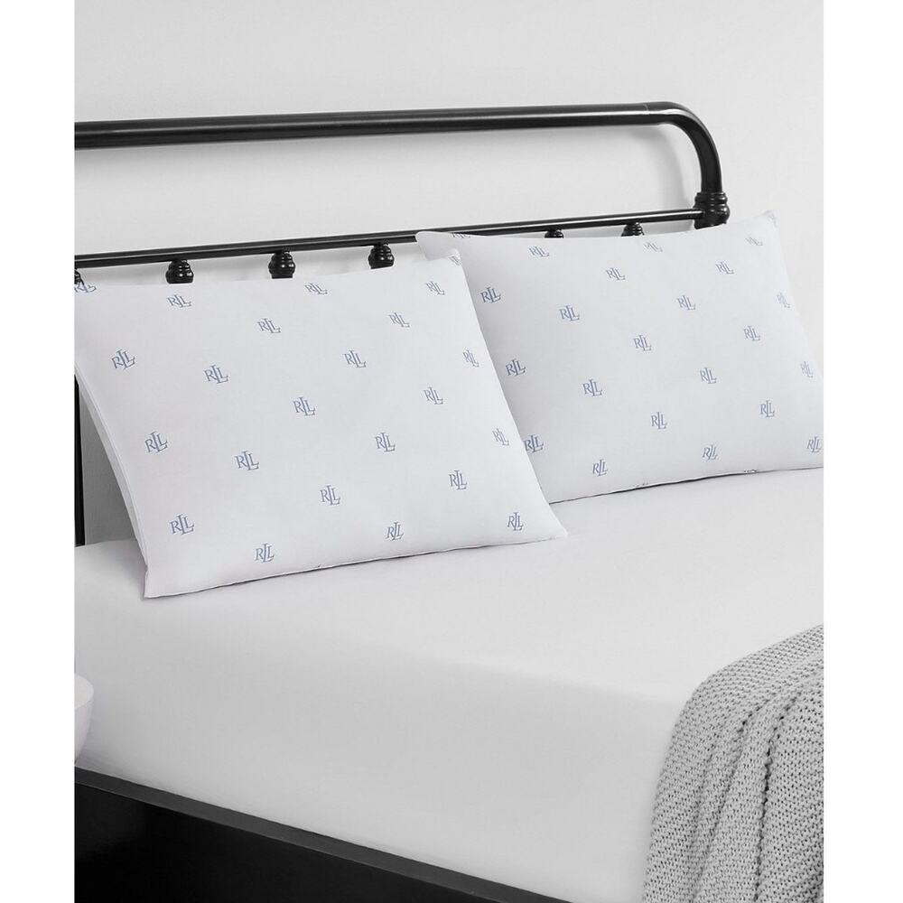 Lauren Ralph Lauren Logo Twin Pack Pillows Medium Density Standard NEW
